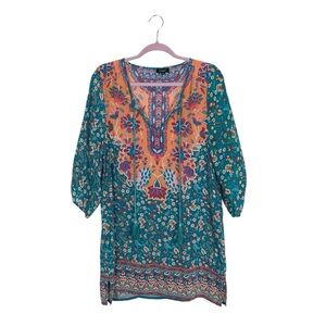 Tolani silk tunic patterned cover up dress